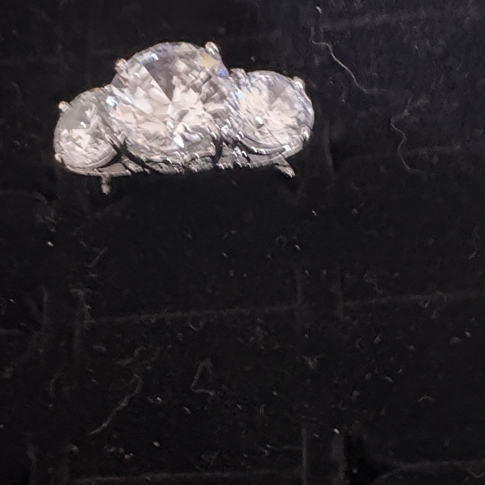 Dazzling Triple Stone Silver Ring - image 1